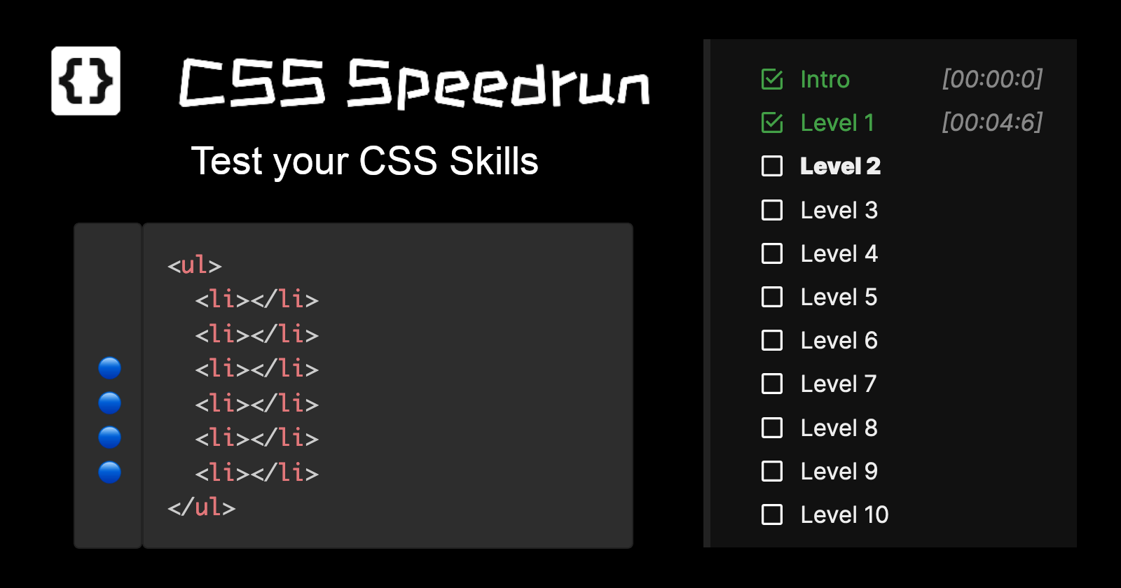 CSS Speedrun preview