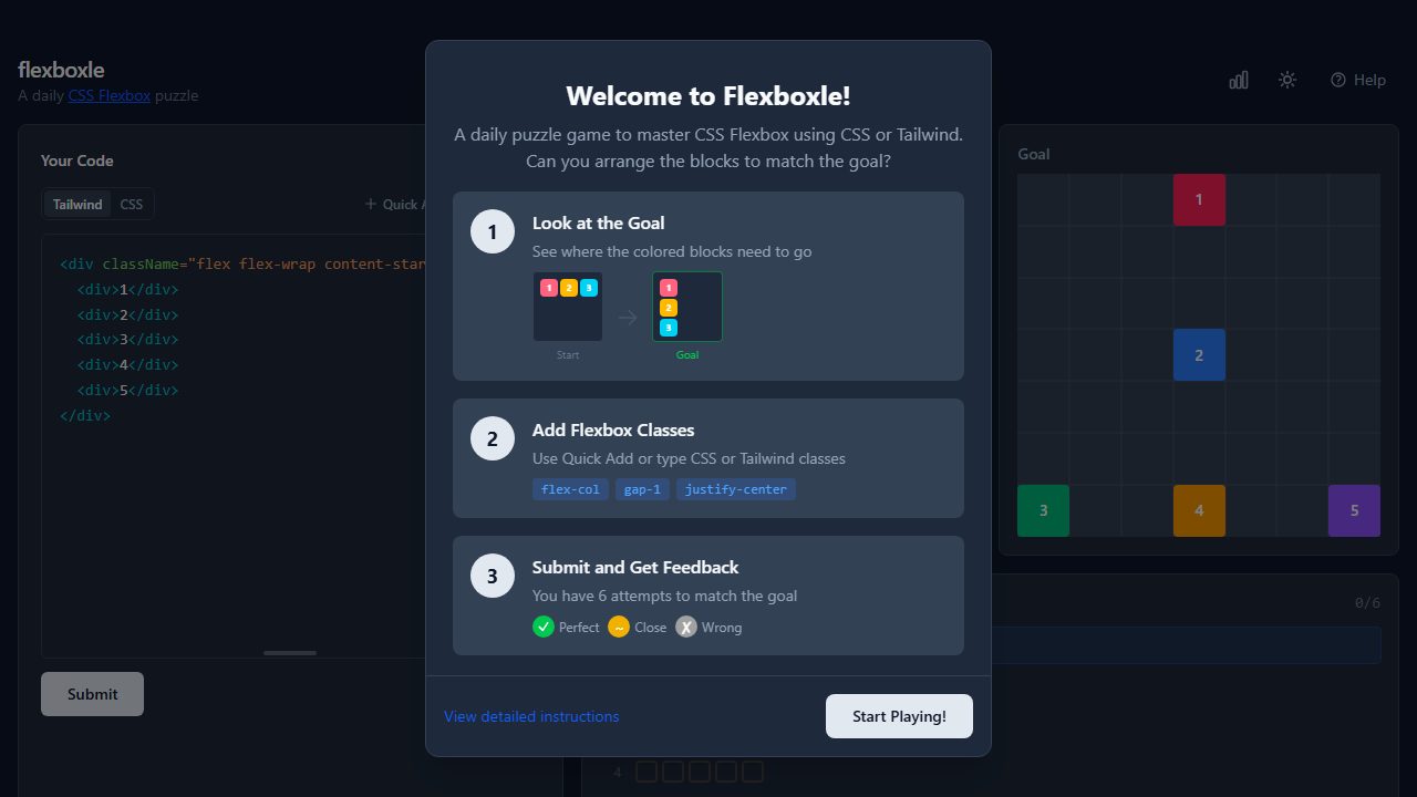 Screenshot of Flexboxle