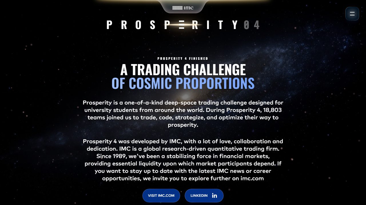 Screenshot of IMC Prosperity