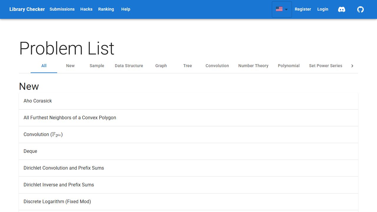 Screenshot of Library Checker