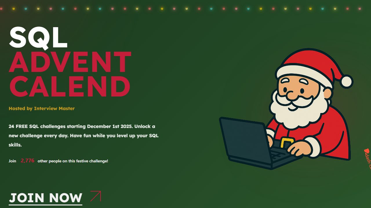 Screenshot of SQL Advent Calendar